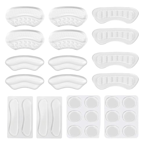 28PCS Self-Adhesive High Heel Insert, Gel Liner for Shoe Too Big, Heel Grip Protector, Stop Heel Slip & Prevent Rubbing Blisters, Gel Back Heel Pads Anti-Slip, for Women Men Loose Shoes