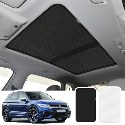 One-Piece Sunroof Cover Set Customized for Tiguan 2023-2010, Car Window Shades Top, Foldable Sunroof Shade, Easy to Install, Heat-Blocking, Car Sunshade Compatible with Tiguan Accessories