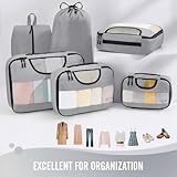 Veken 6 Set of Various Size Packing Cubes for Travel, Suitcase Organizer Bags Set with Shoe Bag, Luggage Organizer for Travel Accessories Travel Essentials