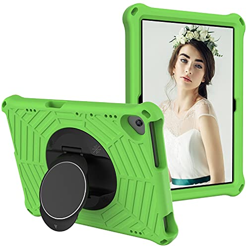 HUYOKHG Tablet Cases Compatible with Huawei MediaPad T5 10 (10.1") Tablet Case Kids Shock Proof Protective Cover with Rotating Lightweight and Stand,Shoulder Strap Tablet PC Case(Green)