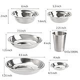 TOPZEA Set of 26 Stainless Steel Camping Plates and Bowls, Camping Mess Kits Camping Dish Set Tableware Includes Plates, Bowl, Cups, Stainless Steel Dinnerware for Camping, Hiking, Travel, Picnic