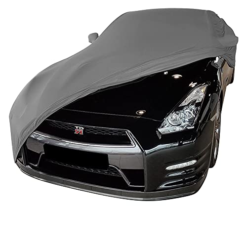 Star Cover Indoor car Cover Compatible with Nissan GT-R R35 Gray with Mirror Pockets Bespoke Tailor Made