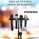 Multi Microphone Holder, Up to 8 Mics, Ideal Mics Holder for Stage Organization and Display, with 3/8"-16 Threaded Adapter, Aluminum, Black