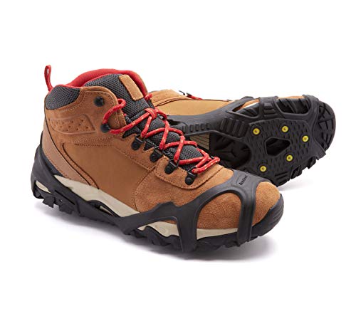 ICETRAX V3 Tungsten Crampons, Ice Cleats for Shoes and Boots - Ice Grips for Snow and Ice, Non-Slip Shoe Grippers with Reflective Heel L/XL (Men: 9.5-13/ Women: 11+)