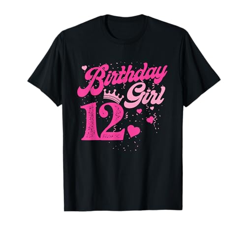 12th Birthday Girl Crown 12 Years Old Bday T-Shirt