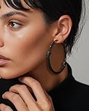 Hoops Earrings For Women Earing Statement Jewelry Stainless Steel Black Hoop Earrings Woman