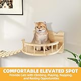 DWVO Cat Wall Shelves and Perches for Wall, Pine Wooden Wall Mounted Cat Furniture, Set of 16 Cat Climbing Shelves with Cat Bed, Wall House, Wall Steps, Bridge Ladder, Scratching Post and Cat Tunnel