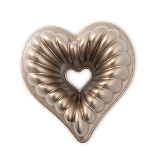 Nordic Ware Elegant Heart Bundt, 10 Cup, Toffee