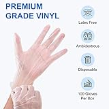 Schneider Clear Vinyl Exam Gloves, 4-mil, Large 100-ct Box, Latex-Free, Disposable Gloves, Medical Gloves, Cleaning Gloves, Food Prep Gloves, Food Safe Rubber Gloves, Powder-Free, Non-Sterile