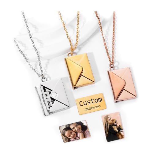 Cring Coco Custom Envelope Necklace With Secret Message, Letter Necklace, Envelope Name Locket, Couple Jewelry, Best Friend Gift