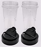 Blendin Replacement Personal Jar with Flip Top to Go Lid, Compatible with Oster Pro 1200 Blenders (2 Pack,24 Ounce)