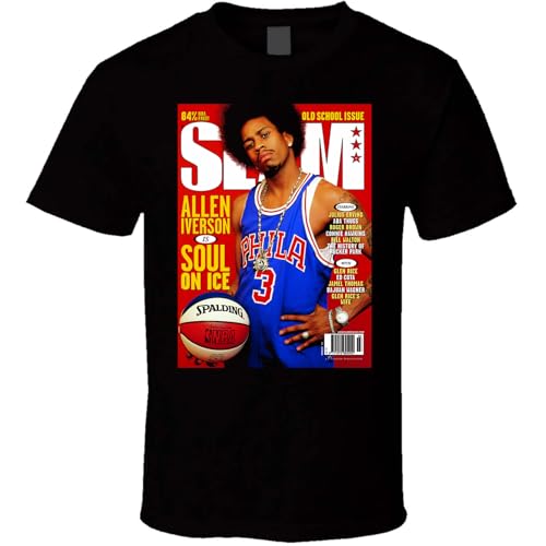 Qanipu Allen Iverson Slam Cover Men/Women T Shirt Black