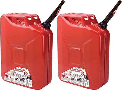 Midwest Can 5-Gal Metal Gas Can w/Spout (2 Pack)