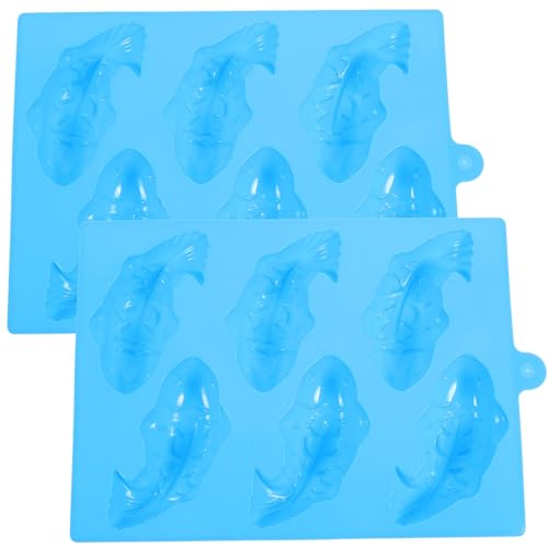 Kichvoe 2pcs Koi Fish Silicone Molds, Carp Cake Molds for Chocolate, Candy, Fondant, Jelly, Soap, Ice Cube, Cupcake, Biscuit, Diy Baking, Party Decorations, 9.44x6.45x0.94inch (Random Color)