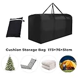 Patio Cushion Storage Bag Waterproof Extra Large Protective Zippered Outdoor Cushion Storage Bags Furniture Storage Bag with Handles, 68" L x 30" W x 20" H (2 Pack)