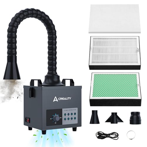 Creality Smoke Purifier with Extraction Tube, 3-Stage Filtration, 99.97% Purification Rate, Low Noise＜50dB, 200m³/h, 100W Fume Extractor for Laser Engraver Machine