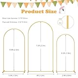 DDMY Arch Backdrop Stand, Gold Metal Balloon Arch Stand Set of 3 (7.2FT/6.6FT/6FT) for Wedding Ceremony Birthday Party Baby Shower Graduation Ceremony Photo Backdrop Other Occasions Decoration