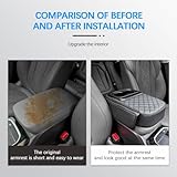 MAIKER Auto Center Console Armrest Pillow, PU Leather Car Armrest Cushion with Cup Holder, Phone Holder and 2 Side Storage Bag, Universal Car Armrest Box Cover Protector for Most Vehicles