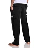 Pro Club Men's Heavyweight Fleece Cargo Pants, Large, Black