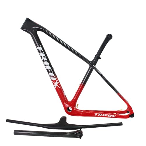 Premium 29er Hardtail MTB Carbon Frame–15.5/17/19" Disc Brake, Carbon, 135QR/142TA/148mm Boost, Internal Cable Routing, with Carbon Integrated Handlebar Lightweight Bike Frame SDY21 (148 BOOST, 19)