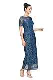 JS Collections Women's Abbie Column Ankle Gown, DEEP Teal