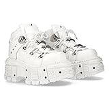 New Rock M-TANK106-C1 Men's White 100% Leather Goth Platform Punk Fashion Ankle Boots Shoe 4