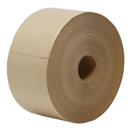 General Supply Glass-Fiber Reinforced Gummed Kraft Sealing Tape, 3" Core, 3" X 450 Ft, Brown, 10/Carton