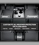 Landrol Car Floor Mats Replacement for Infinit QX60 7 Seat 2014 2020 Custom Fit Odorless Carpets Durable Rubber All Weather Protection Liners black