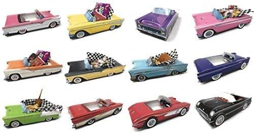 Carmichael Family Novelty - 1950's Classic Car Set of 12 Food Party Boxes with Wax Papers