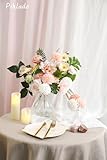 Artificial Wedding Dahlia Flowers 25 pcs Fake Roses with Stem for DIY Wedding Decor Centerpieces Arrangements Bouquets (Shades of Pink)