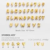 SLOONG Custom Bubble Letter Necklace Name Beads Necklace 18K Gold Plated Dainty Initial Personalized Necklace for Women Alphabet A-Z