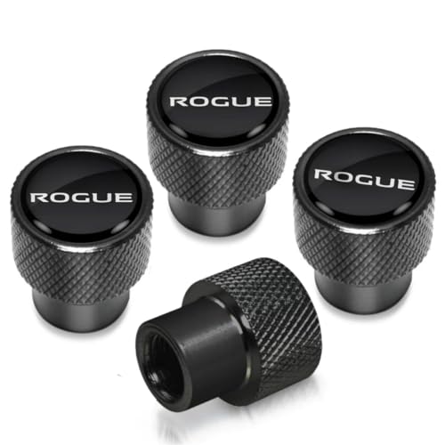 Metal Tire Valve Stem Cap Covers Rogue Emblem Air Valve Cap Set Dust Proof Leak-Proof Air Cover Compatible with Nissan Rogue Accessories (R)