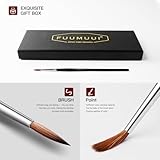 Kolinsky Sable Miniature Paint Brushes, Fuumuui 5pcs Professional Detail Fine Paint Brushes for Citadel, Vallejo, DND, Models - Sable Brushes for Watercolor, Gouache, Round #00000, #00, #0, #1, #3