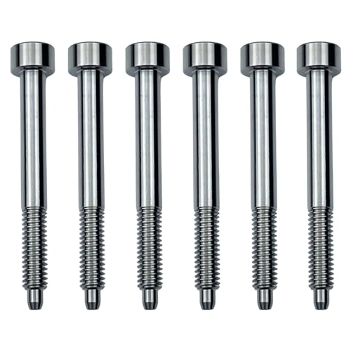 KHLESBY Titanium Alloy Double Locking Tremolo Bridge Saddles and Screws Hardware For Floyd Rose Special Original Series Electric Guitar Accessories (6x Titanium Alloy tring Lock Screws)