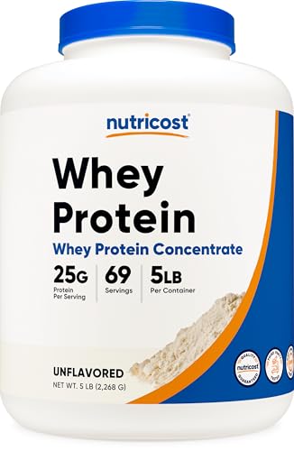 Nutricost Whey Protein Powder, Unflavored, 5 pounds - from Whey Protein Concentrate