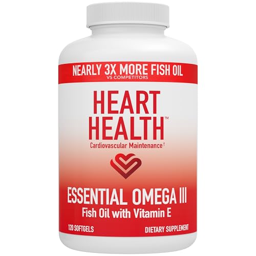 Heart Health Essentials: Omega 3 Fish Oil with Vitamin E – EPA & DHA Supplement for General Wellness and Heart Function