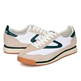 TRETORN womens Women's Lace-up Rawlins Sneakers Women s Lace Up Casual Tennis Shoes with Classic Vintage Style, White/Green, 9.5 US