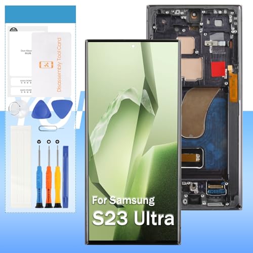 Original for Samsung Galaxy S23 Ultra Screen Replacement SM-S918 6.8“ LCD Display Touch Screen Digitizer Glass Assembly - Black with Frame - Tools
