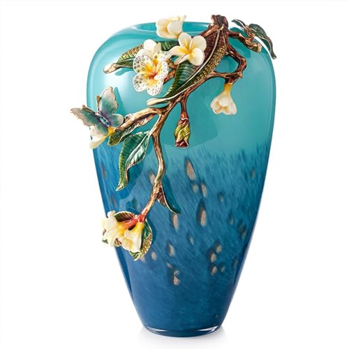 FABUORNA Luxury Vase [Flower of Hope-B Series], Decorative Vase, Modern Vase, Original Exquisite Vase, Vase with Enamel Decoration (Tall)