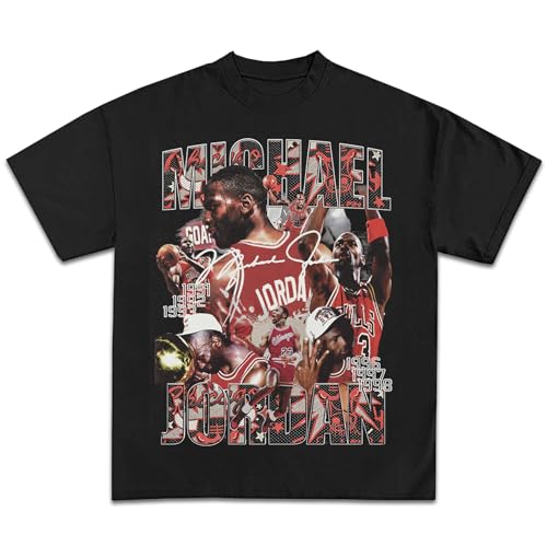The Best Basketball Graphic Tees in The Industry | Premium Quality Heavyweight Basketball Streetwear Shirts (US, Alpha, X-Small, Regular, Regular, MJ Look Back/Black)