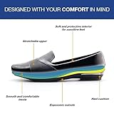 Ortho+rest Women Orthopedic Dress Shoes Bunions Loafers Slip On Orthotic Shoes (9,Black PU)