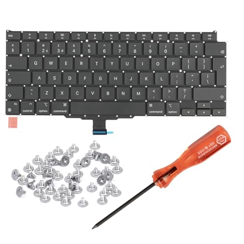 HAWSON UK A2337 Keyboard Replacement for MacBook Air Retina 13" M1 A2337 Late 2020 Year UK Layout with Keyboard Screws and Screwdriver