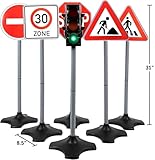 Kiddie Play Traffic Light Toys for Kids with 5 Street Signs