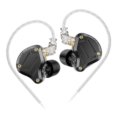 KZ ZS10 PRO 2 in Ear Monitor Headphones with 4-Level Tuning Switch, 1DD+4BA Hybrid Gaming Earbuds, HiFi Audiophile IEM Earphones, Studio-Grade Sound for Musicians/Stage Monitoring (Black Without Mic)