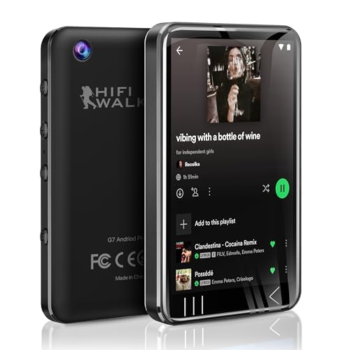 MP3 Player with Bluetooth and WiFi, 80GB Music Player with Camera Spotify Pandora,Amazon Music, 4" Touch Screen Android MP4 MP3 Player with Speaker for Travel Sport (BK-80GB)