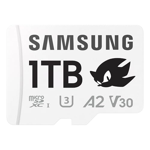 Samsung PRO Plus Sonic The Hedgehog + Adapter, 1TB microSDXC, Up-to 180MB/s, Full HD & 4K UHD, UHS-I, C10, U3, V30, A2, for Nintendo-Switch, Steam Deck, GoPRO, DJI Drone, Tablets (MB-MD1T0SA/LC1)