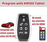 Autel Keys, Universal Smart Key, Programming by KM100, IM508S, IM608 Pro II, Bulk Blank Keys, IKEYAT7TPRS 7 Buttons, 5PCS Pack, Compatible 315/415MHz, 130 Feet Frequency Transmission,