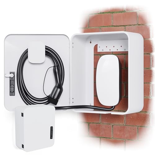 Charge Wrap EV Electric Vehicle Car Charger Cover Protector Tesla Wall Charging Station Cable Cord Holder Lock Box Indoor Outdoor