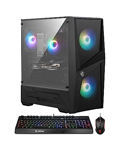MSI Codex R Gaming Desktop: Intel Core i5-13400F, RTX 4060, 32GB DDR5, 2TB M.2 NVMe Gen3, RGB Fan Cooling, 650W 80+ Gold, Keyboard & Mouse, DIY Friendly, Windows 11 Pro: 13NUC5-068US,Black