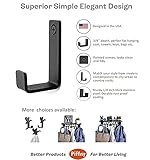 Piffny Robe & Towel Hook, 6 Pack Heavy Duty Stainless Steel Outdoor Wall Hooks for Hanging Towel, Coat, Backpack, Keys, etc (Modern Industrial)